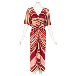 Marc Jacobs Spring 2011 Red & Pink Striped Silk Dress