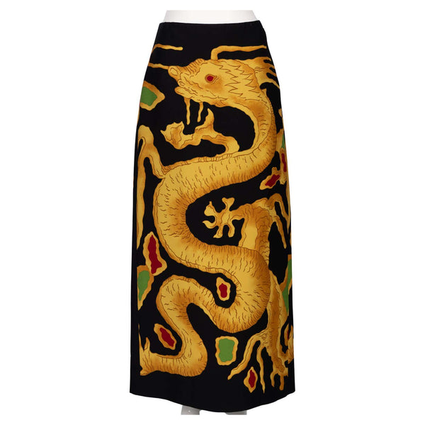 Valentino 1968 Re-Edition Wool Silk Dragon Skirt –Pierre Piccoli 2018