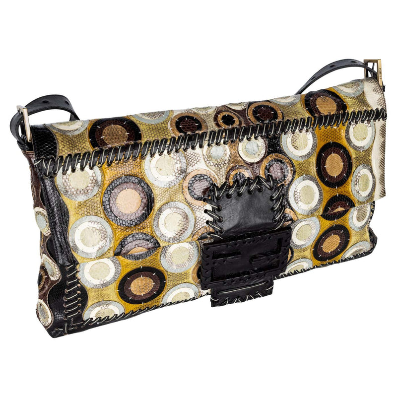 Fendi by Karl Lagerfeld Maxi Baguette Snake Skin Shoulder Bag – Spring 2008