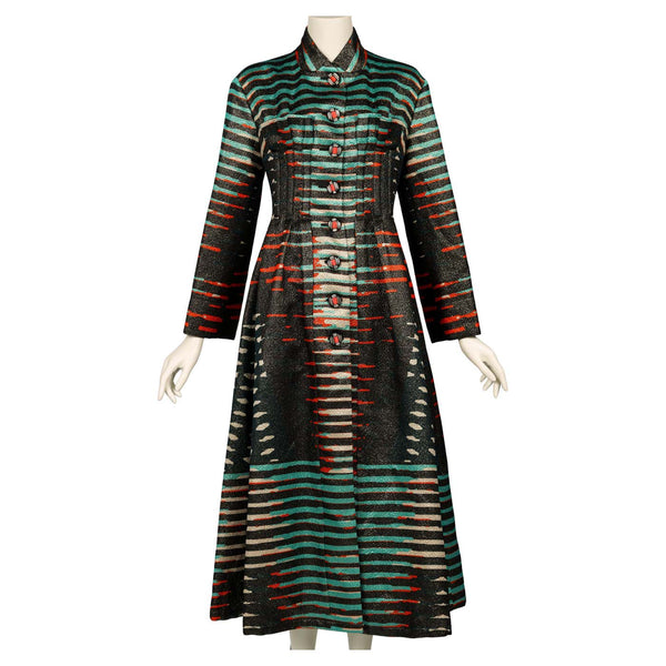 Giorgio Armani Pre-Fall 2017 Silk Wool Striped Coat with Tags