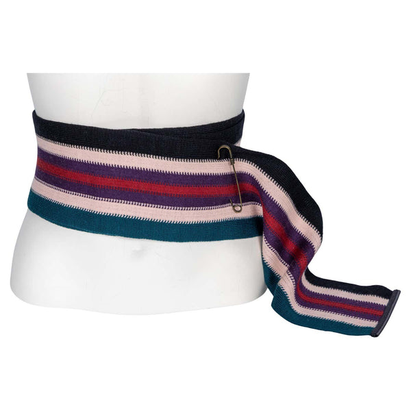Missoni Fall 2005 Multicolor Knit Obi Belt with Leather Trim