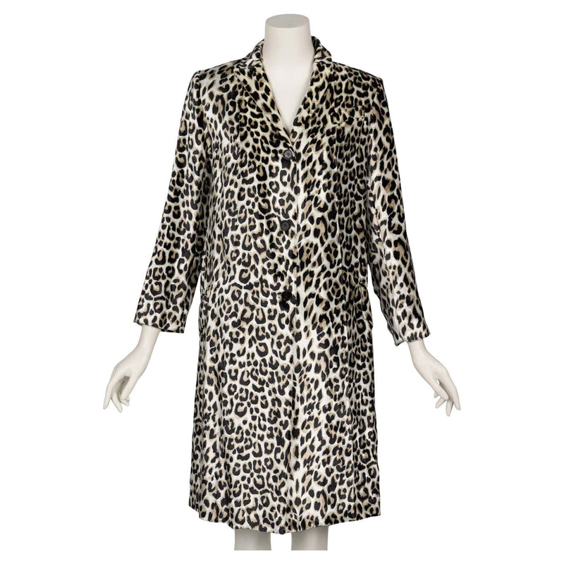 Nina Ricci Leopard Print Silk Velvet Coat 2017