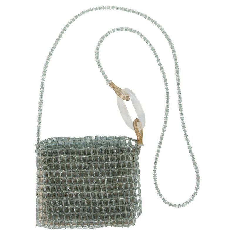 Giorgio Armani Pale Blue Glass Beaded Shoulder Bag — c. 1990s