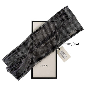 Gucci 2017 Runway Crystal Mesh Elbow Length Fingerless Gloves New