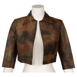 Prada Vintage Python Cropped Jacket Women's Size 38 IT Spring 2004