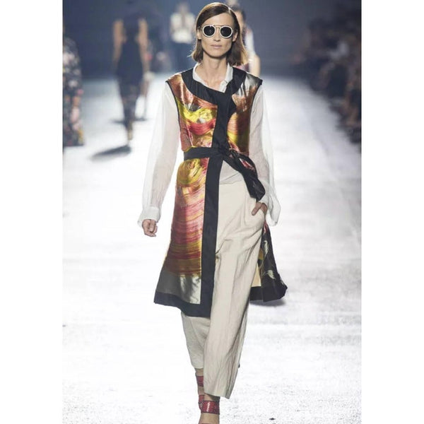 Dries Van Noten Spring Runway Look 30 Silk Thread Floral Brocade Vest, 2014