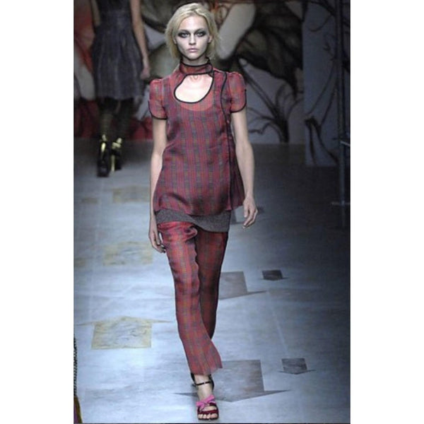 2008 Prada Runway Fairy Collection Silk Cut Out Tunic Blouse