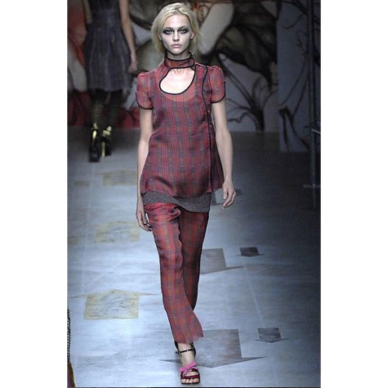 2008 Prada Runway Fairy Collection Silk Cut Out Tunic Blouse