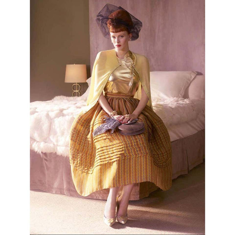 2008 Prada Fairy Runway Yellow Printed Silk Organza Skirt