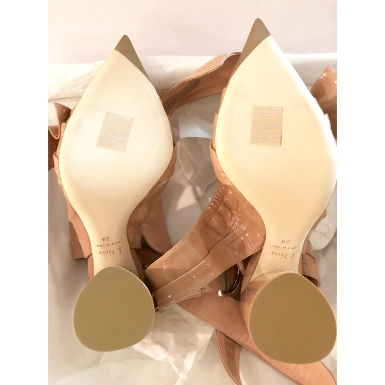 Dior Conquest Nude Patent Leather Runway Shoes New in Box, 2016 Size 38