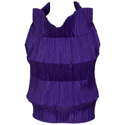 Issey Miyake Sculptural Pleated Purple Sleeveless Top, 1990s