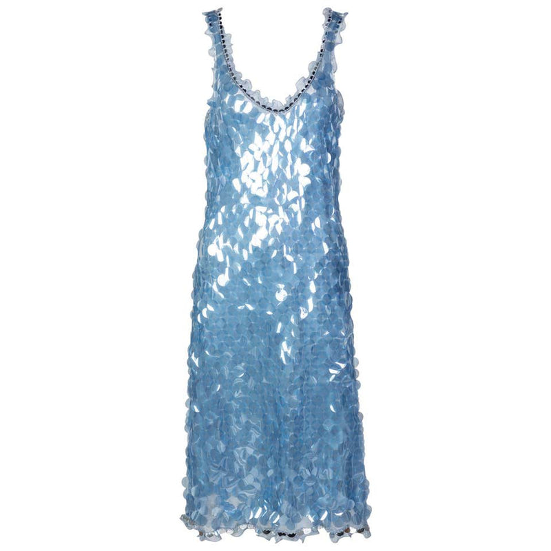 Prada Shimmering Blue Silk Paillette Plunge Back Dress, 2012