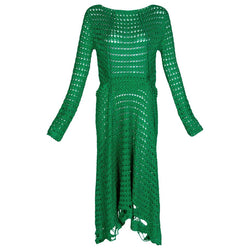 Balenciaga Emerald Green Crochet Dress, 2017 Basha Gold Balenciaga Emerald Green Crochet Dress, 2017 Basha Gold