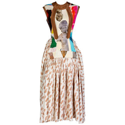 Marni Sculptural cotton Canvas Venus Print Dress Runway, 2019