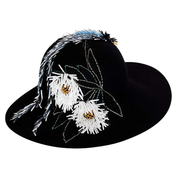 Lanvin Alber Elbaz Embellished Black Felt Hat, 2015