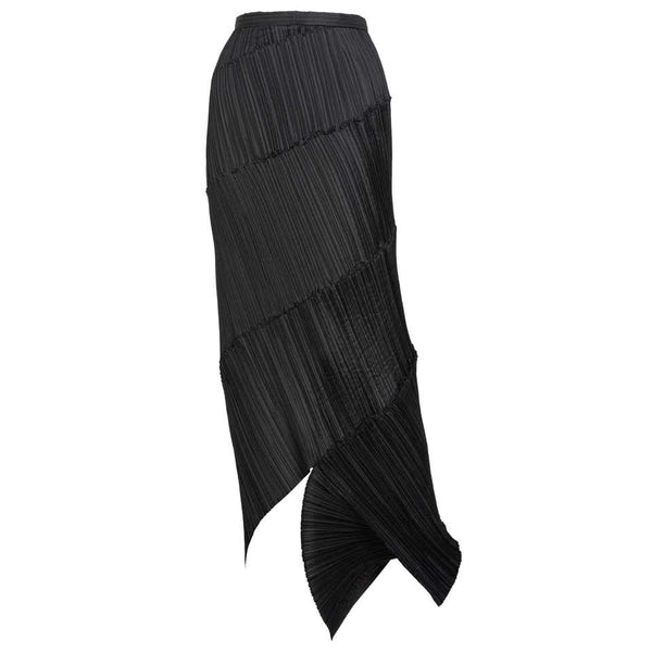 Issey Miyake Black Pleated Spiral Skirt, 1990s
