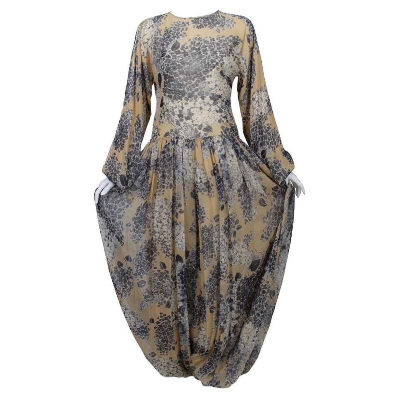 Vintage Galanos att. Silk Chiffon Palazzo Pant Jumpsuit