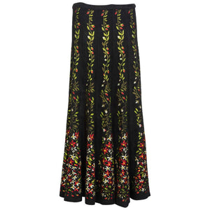Vintage Azzedine Alaïa Balck Floral Chenille Maxi Skirt Documented Fall 2000