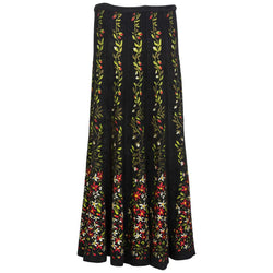 Vintage Azzedine Alaïa Balck Floral Chenille Maxi Skirt Documented Fall 2000