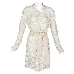 Lanvin Alber Elbaz Collection Blanche Guipure Lace Coat 2013