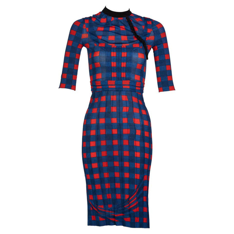 Prada Fairy Collection Red Blue Check Dress Spring 2008