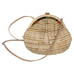 Judith Leiber Limited Edition Woven Snakeskin Clutch Bag