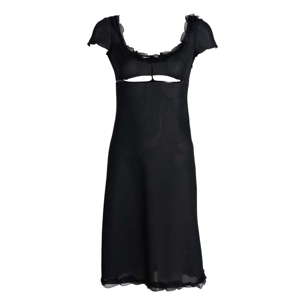 Prada Black Cutout Patent Trim Dress, 1990s – Basha Gold