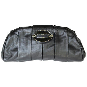 Yves Saint Laurent Black Dali Lips Clutch YSL 2003 Tom Ford Era Collectors