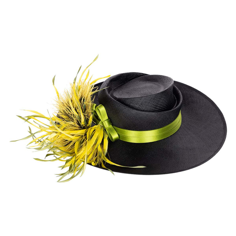 Philip Treacy London Bespoke Black Straw Feather Bouquet Hat, 2001