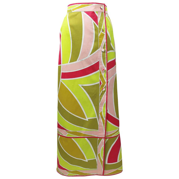 1960s Emilio Pucci Cotton Print Maxi Skirt