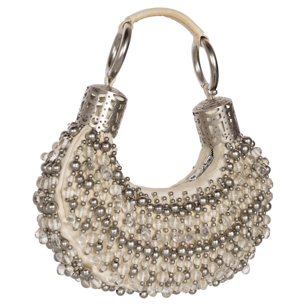 Vintage Chloé Ivory Beaded Bracelet Hobo Bag Early 2000s