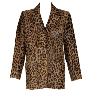 Vintage Yves Saint Laurent Leopard Print Pony Fur Blazer Jacket YSL