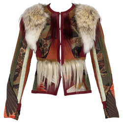 Gucci Tiger Embroidered Suede & Fur Jacket, 2015