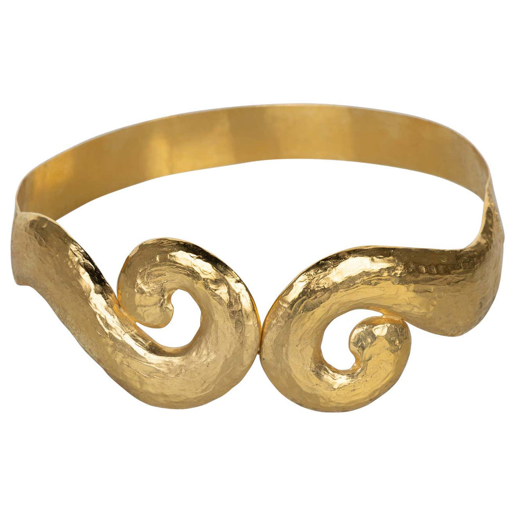 Yves Saint Laurent Gold Metal Belt YSL 1989 Basha Gold