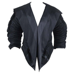 Issey Miyake Pleated Slate Black Sculptural Jacket
