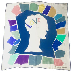 Vintage Yves Saint Laurent LOVE print silk scarf 1985 YSL