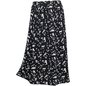 Yves Saint Laurent Documented Crepe Musical Note Print Skirt, 1982