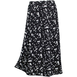 Yves Saint Laurent Documented Crepe Musical Note Print Skirt, 1982