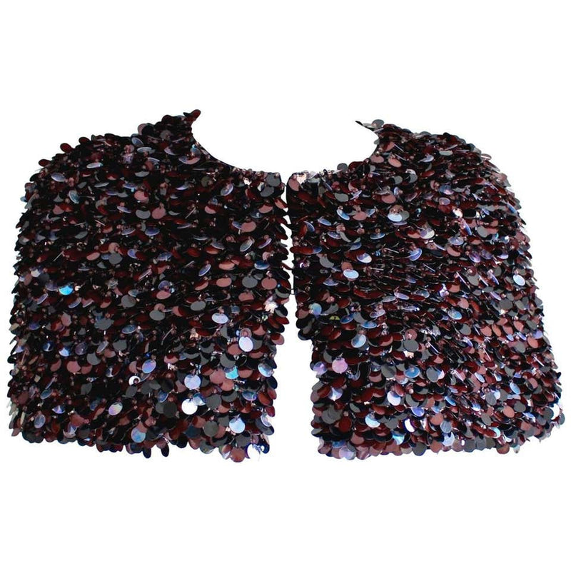 Marni Paillette Sequin Beads and Jeweled Capelet Shrug Top
