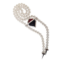Vintage Yves Saint Laurent Large Lucite Bead and Geometric Glass Necklace YSL