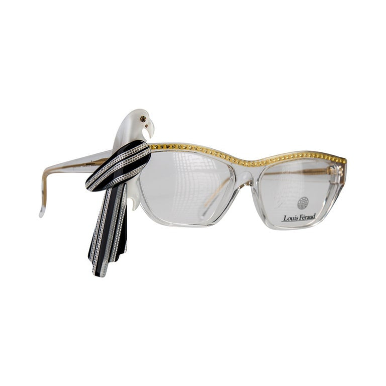 1980s Louis Feraud Yellow & Black Parrot Frames for Glasses & Sunglasses