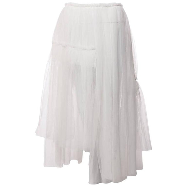 2007 Rei Kawakubo Comme des Garçons White Layered Tulle Skirt