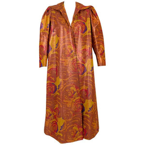 Unlabeled Givenchy Haute Couture Copper Floral Silk Evening Coat
