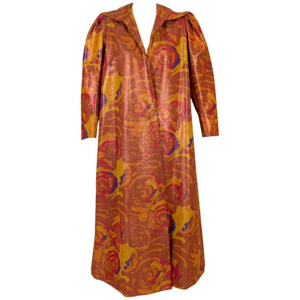 Unlabeled Givenchy Haute Couture Copper Floral Silk Evening Coat