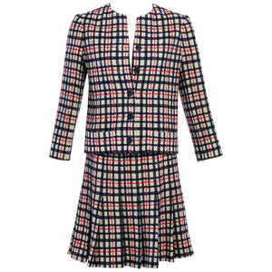 1960s Documented Marc Bohan for Christian Dior Numbered Couture Check Skirt Suit