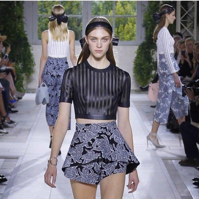 2014 S/S  Balenciaga Black Leather Knot Headband