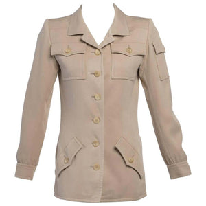 Vintage Yves Saint Laurent Silk Safari Tunic Top