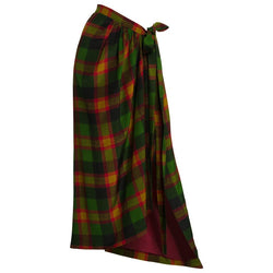 1990s Yves Saint Laurent Silk Plaid Maxi Wrap Sash Skirt Vintage YSL