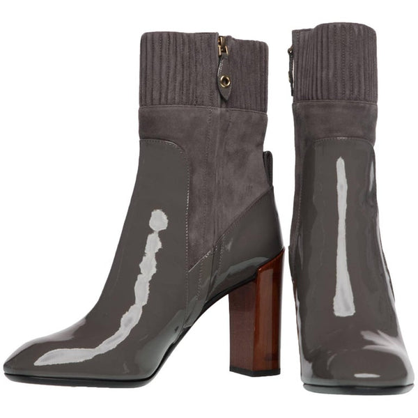 Louis Vuitton Brand New in Box Gray Suede and Patent Leather Boots, 2015/2016