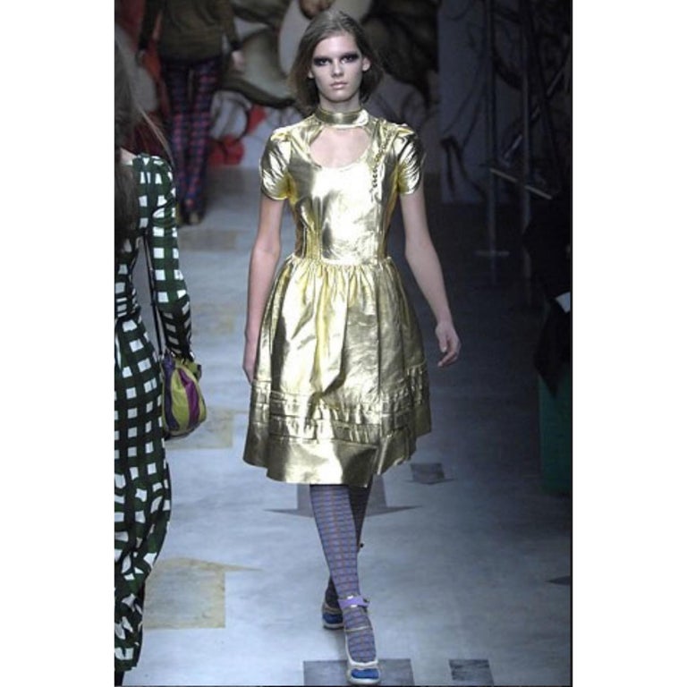 Prada Fairy Runway Gold Leather Dress, 2008